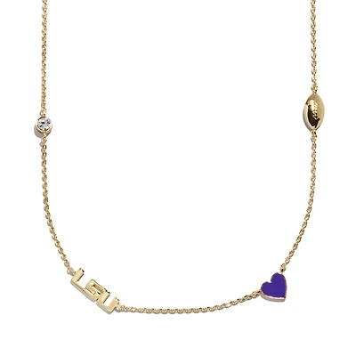Collier à breloques espacées délicates BaubleBar LSU Tigers