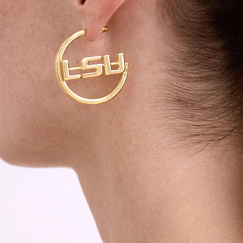 BaubleBar LSU Tigers Logo Hoop Earring