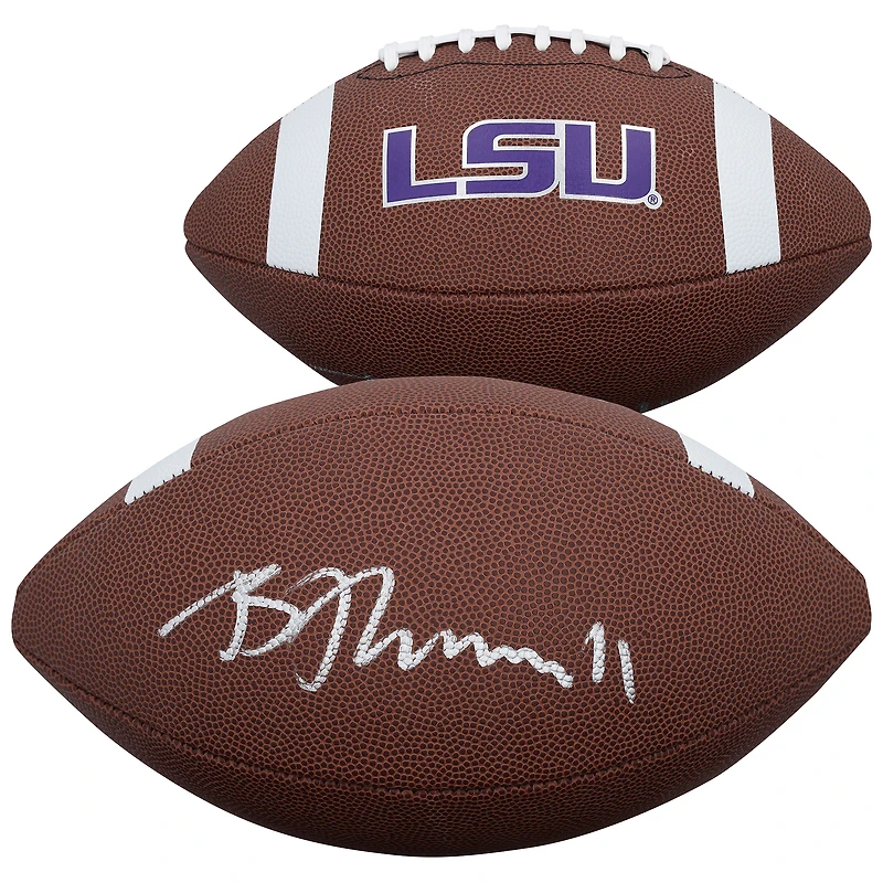 Ballon de football américain réplique Nike autographié par Brian Thomas Jr. (LSU Tigers)