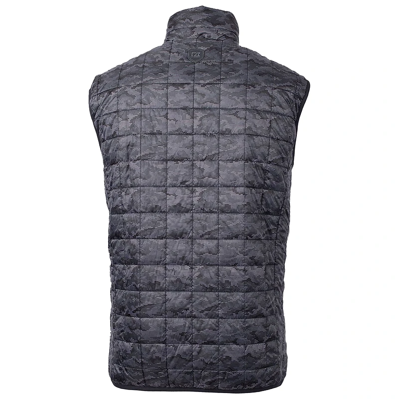 Veste matelassée entièrement zippée et isolante Rainier PrimaLoft Eco noire avec logo de l'équipe principale des LSU Tigers Cutter & Buck