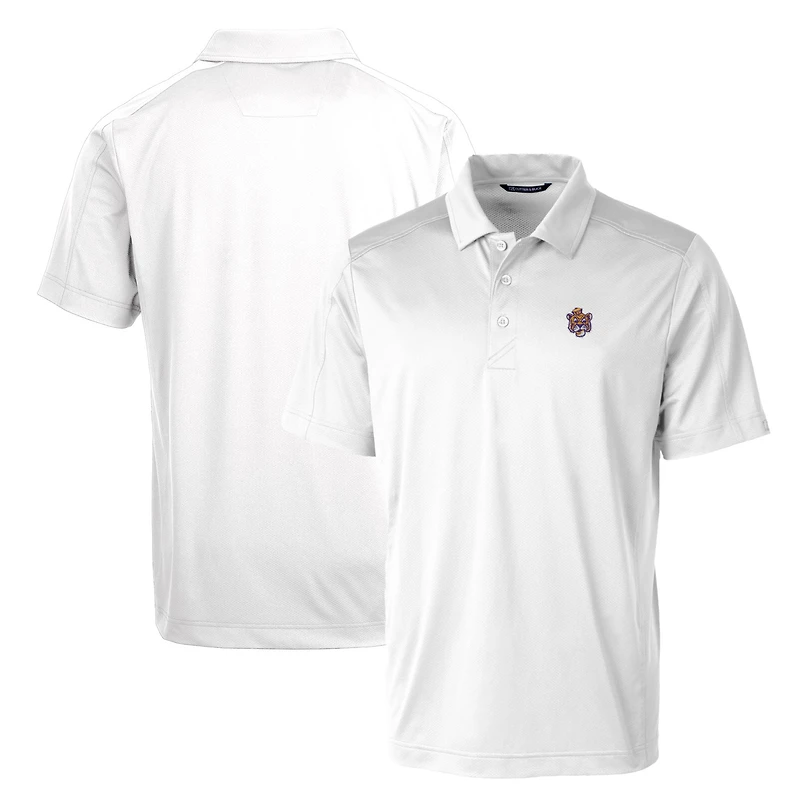 Polo extensible texturé Cutter & Buck White LSU Tigers, logo principal de l'équipe, modèle Prospect