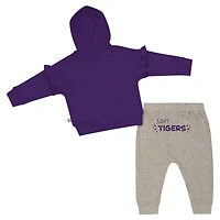 Ensemble sweat à capuche et pantalon en polaire violet LSU Tigers pour bébé fille Colosseum