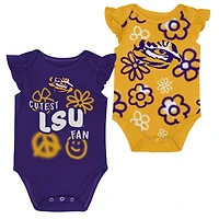 Girl's Newborn and Infant Outerstuff Purple/Gold LSU Tigers Little Sunshine Two-Piece Bodysuit Set