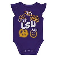 Ensemble deux pièces pour nouveau-né et nourrisson fille, combinaison Little Sunshine violet/doré des Tigers de LSU