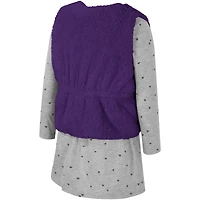 Ensemble gilet et robe Colosseum Purple LSU Tigers Meowing pour filles