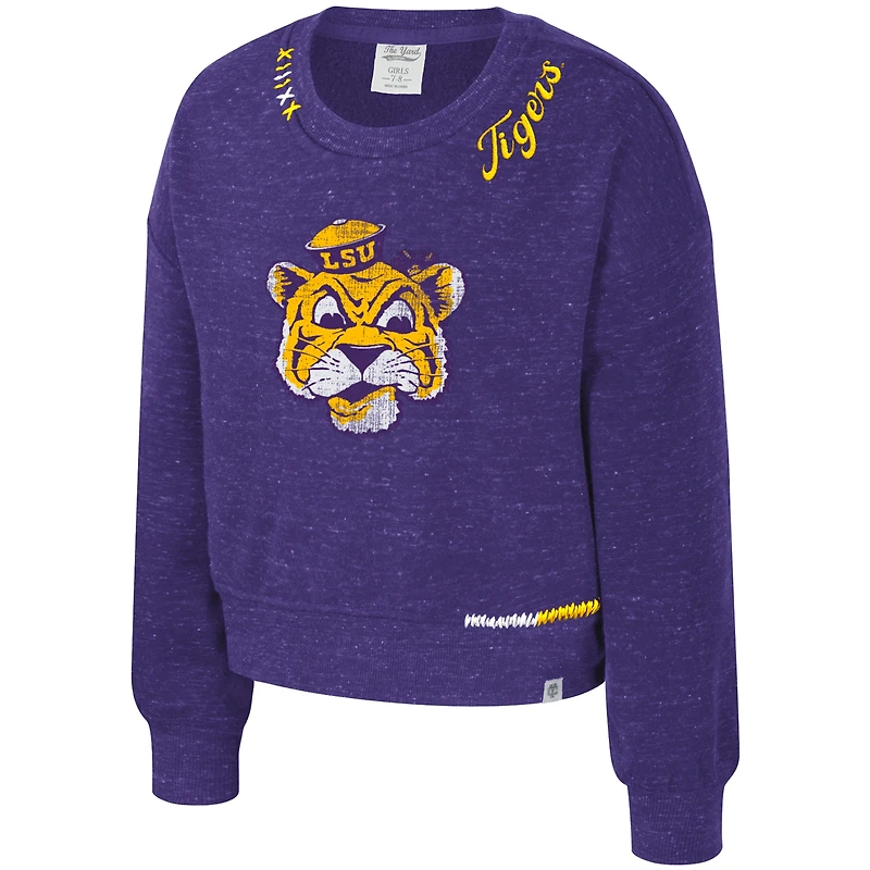 Girls Youth Colosseum Purple LSU Tigers Just a Minute Sweatshirt