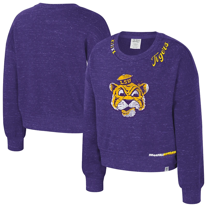 Girls Youth Colosseum Purple LSU Tigers Just a Minute Sweatshirt