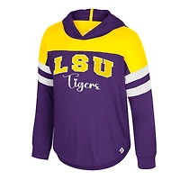 Girls Youth Colosseum Purple LSU Tigers Reflection Hoodie Long Sleeve T-Shirt