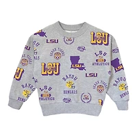 Sweat-shirt à capuche gris chiné LSU Tigers Always On Repeat pour jeunes filles Gameday Couture