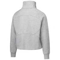 Sweat-shirt court en polaire à demi-zip gris LSU Tigers Dawn Raglan pour filles