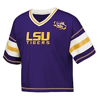 Girls Youth Outerstuff Purple LSU Tigers Gridiron Jersey V-Neck T-Shirt