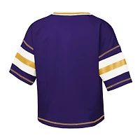 Girls Youth Outerstuff Purple LSU Tigers Gridiron Jersey V-Neck T-Shirt