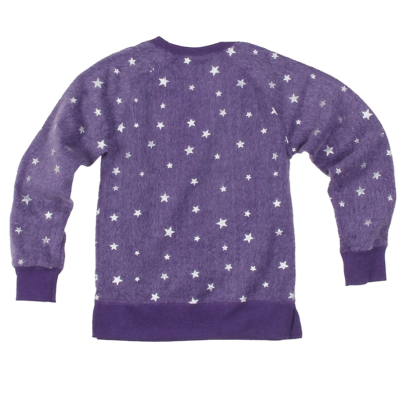 Sweat-shirt violet à imprimé étoile scintillante des Tigers de LSU pour filles, Wes et Willy