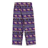 Infant & Newborn Outerstuff  Purple LSU Tigers Ugly Sweater Pajama Set