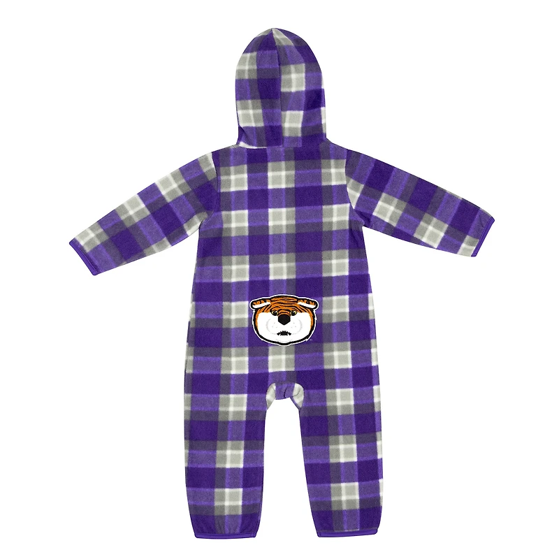 Colosseum pour bébé violet/gris LSU Tigers Farays Plaid Full-Zip Hoodie Jumper
