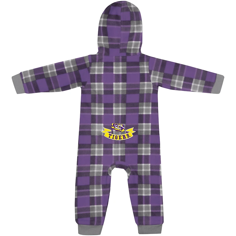 Pull à capuche manches longues et fermeture éclair intégrale pour bébé Colosseum Purple LSU Tigers
