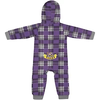 Pull à capuche manches longues et fermeture éclair intégrale pour bébé Colosseum Purple LSU Tigers