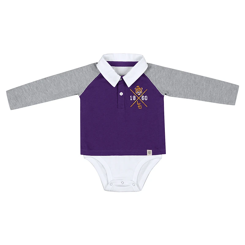 Infant Colosseum Purple LSU Tigers Pete Rugby Bodysuit