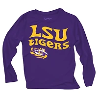 Infant Wes & Willy  LSU Tigers Long Sleeve Top and Striped Tri-Blend Leggings Set