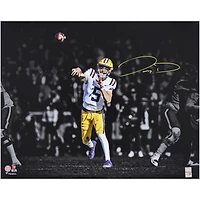 Jayden Daniels LSU Tigers Autographed 16" x 20" Throwing Spotlight Photograph  