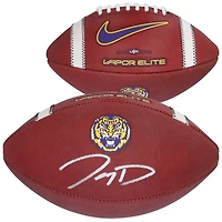 Ballon de football Nike Elite autographié par Jayden Daniels des LSU Tigers