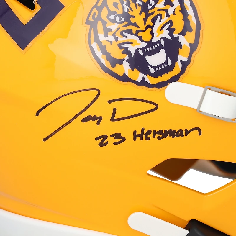 Jayden Daniels LSU Tigers Autographed Riddell Speed Flex Mini Helmet with "23 Heisman" Inscription