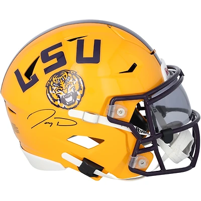 Casque Riddell Speed ​​Flex Mini autographié par Jayden Daniels (LSU Tigers)
