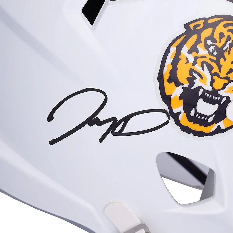 Jayden Daniels LSU Tigers Autographed White Riddell Speed Replica Helmet