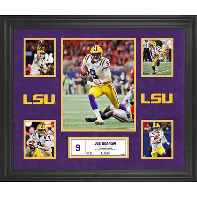 Collage encadré de 5 photos de Joe Burrow, LSU Tigers