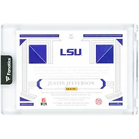 Justin Jefferson LSU Tigers Autographed 2020 Panini National Treasures Collegiate Dual-Color Relic Emerald #107 #1/5 Rookie Card