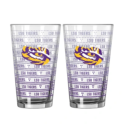 Logo Brands LSU Tigers Two-Pack Chant Fade 16oz. Pint Glass Set