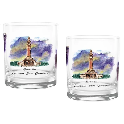 LSU Tigers 16oz. Laura Wilcox University Hall Two-Piece Rocks Glass Set