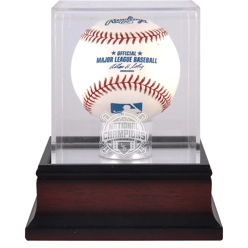 LSU Tigers 2023 College World Series Champions Mahogany Baseball Logo Display Case