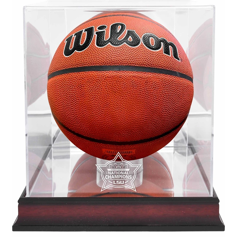 Vitrine de présentation de basket-ball en acajou des LSU Tigers, champions nationaux de basket-ball féminin de la NCAA 2023