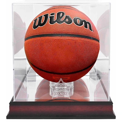 Vitrine de présentation de basket-ball en acajou des LSU Tigers, champions nationaux de basket-ball féminin de la NCAA 2023