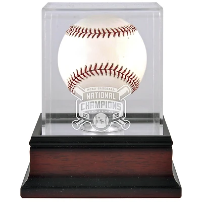 Vitrine de présentation du logo de baseball en acajou des LSU Tigers, champions de la Série mondiale universitaire masculine de baseball de la NCAA 2025