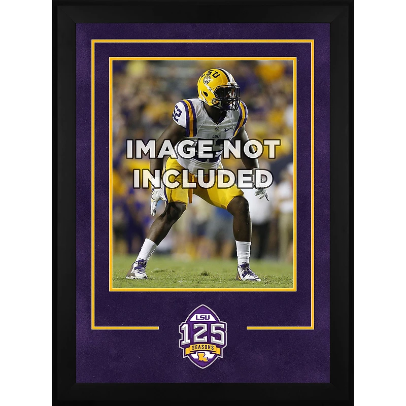 Cadre photo vertical de luxe LSU Tigers 16" x 20" avec logo des 125 ans de football