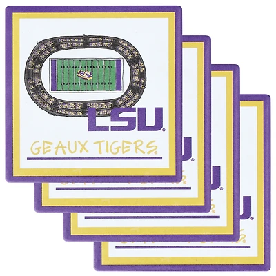 Ensemble de quatre sous-verres LSU Tigers