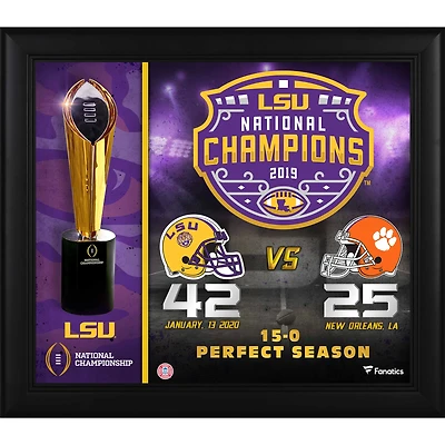 LSU Tigers Encadré 15" x 17" Collage des champions nationaux des éliminatoires de football universitaire 2019