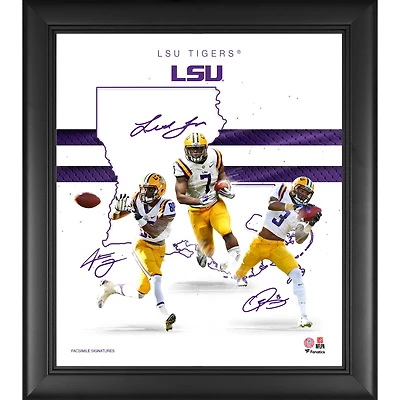 Collage encadré 15" x 17" des fondations de la franchise offensive des LSU Tigers