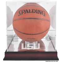 LSU Tigers Vitrine de logo de basket-ball en acajou avec dos miroir