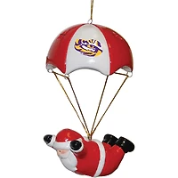 LSU Tigers Skydiving Santa Ornament