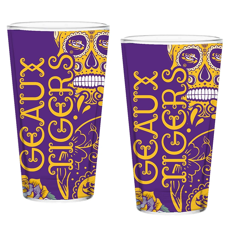 LSU Tigers Two-Pack 16oz. Dia De Los Muertos Pint Glass Set