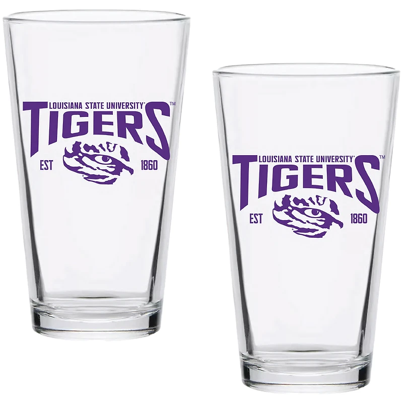 LSU Tigers Two-Pack 16oz. Established Pint Glass Set