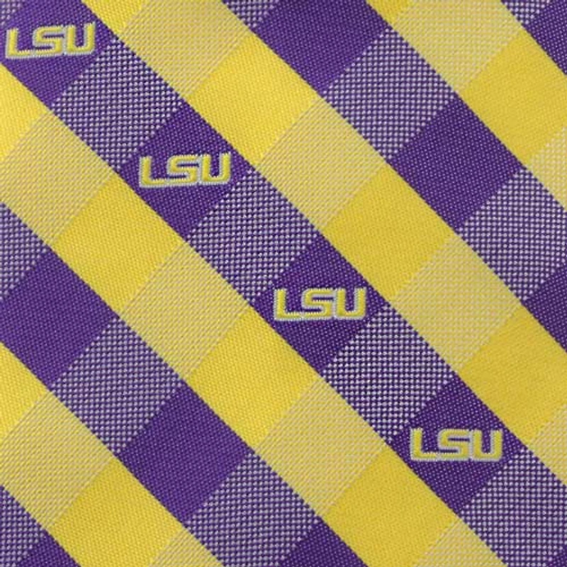 LSU Tigers Woven Checkered Tie - Purple/Gold