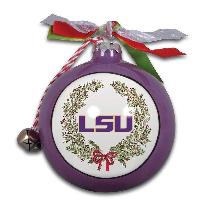 LSU Tigers Wreath Kickoff Painted Ornament
