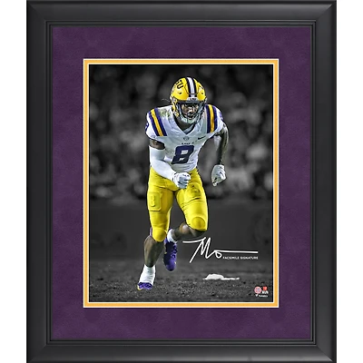 Photographie encadrée de 11"x 14" de Malik Nabers, LSU Tigers, signature fac-similé
