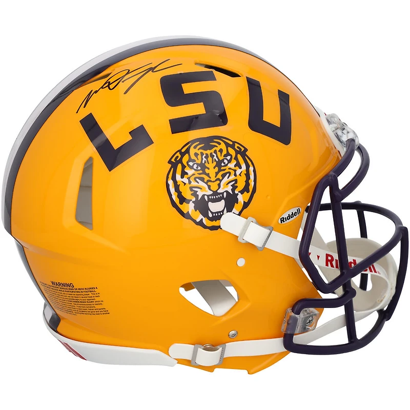 Casque Riddell Speed ​​authentique autographié par Mason Taylor des LSU Tigers