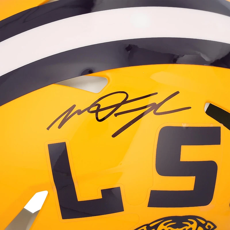 Casque Riddell Speed ​​authentique autographié par Mason Taylor des LSU Tigers