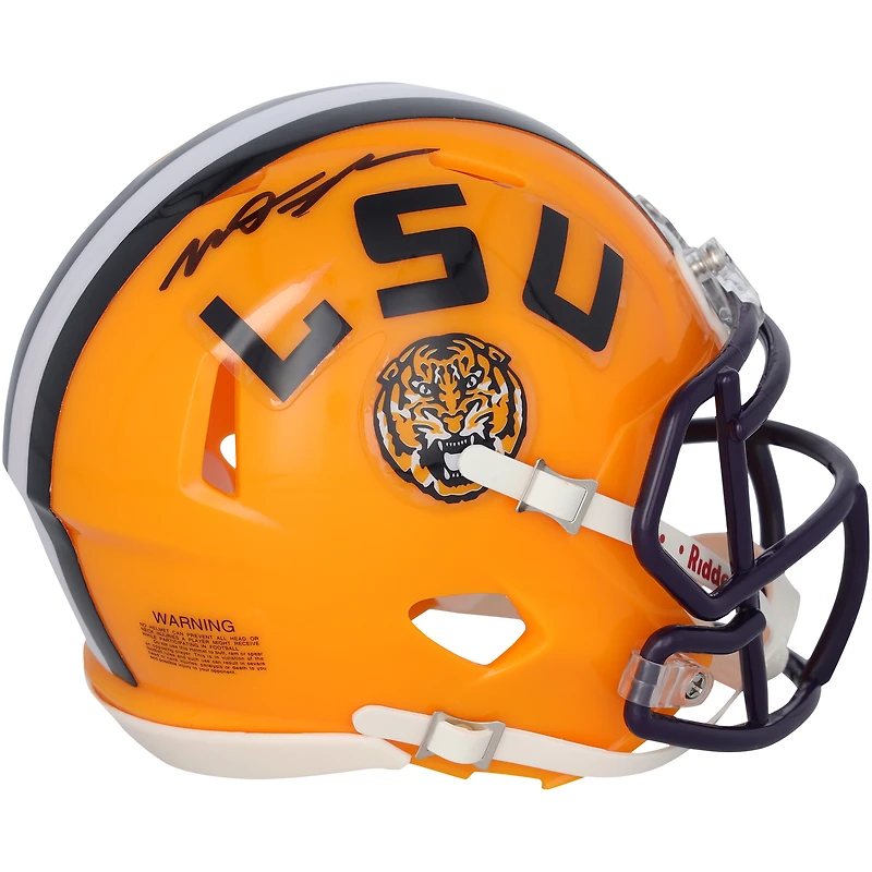 Casque Riddell Speed Mini autographié par Mason Taylor des LSU Tigers